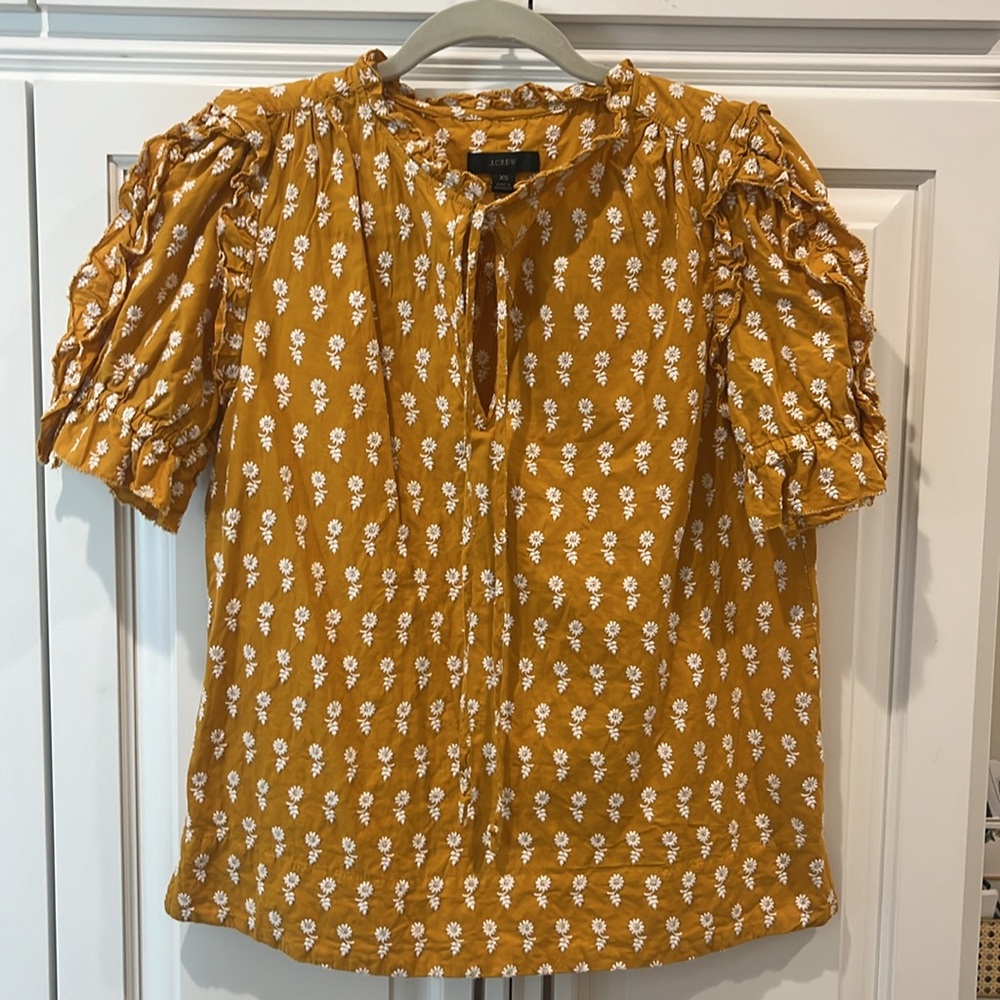 J.Crew ruffle trim blouse - Picture 2 of 9